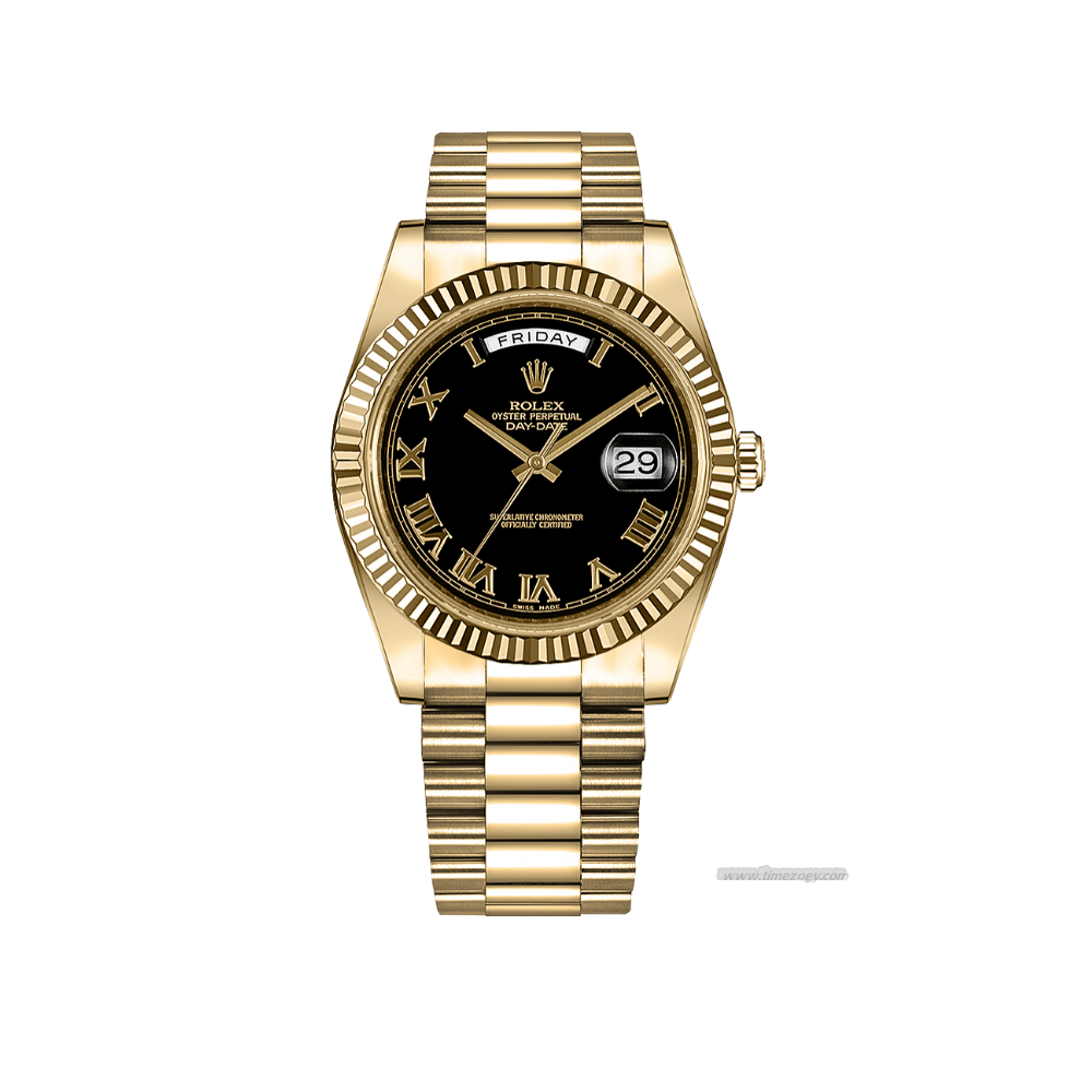 Rolex Day-Date 21rolex daytona yellow gold meteorite dial8238 Yellow Gold Matte Black Dial