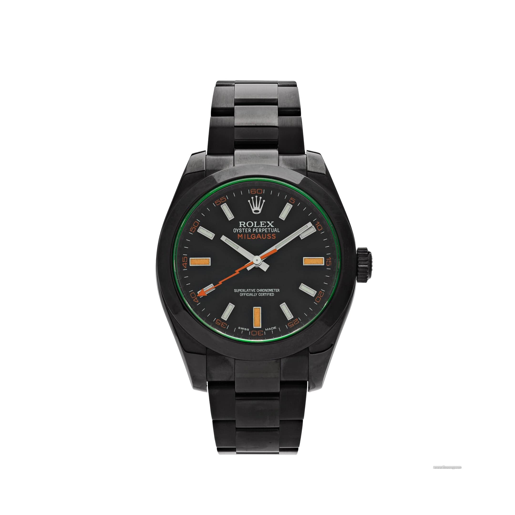 Rolex Milgauss 116400GV Ble petit prince watchlack-PVD Coated Stainless Steel Black Dial (2012)