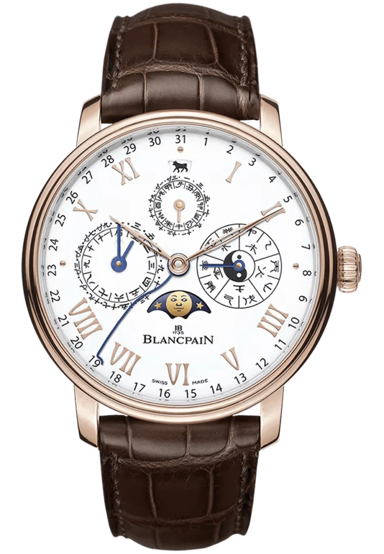 Blancpain Villeret Calking master genuine diamond watchendrier Chinois Traditionnel Mena??s Watch