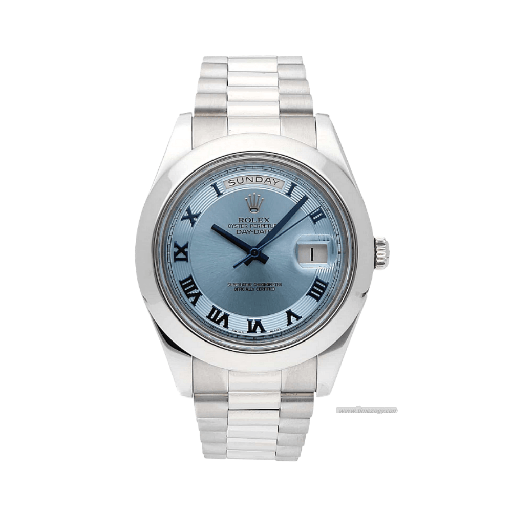 Rolex Day-Date white gold blue218206 Platinum Ice Blue Dial