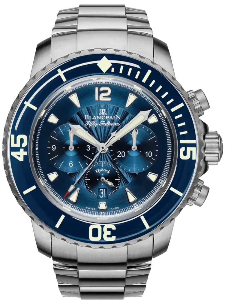 Blancpain Fifty Fathoms Cpicasso watchhronographe Flyback Steel Blue Dial Mena??s Watch