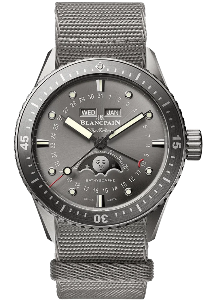 Blancpain Fifty Fathoms Bathyrubber strap for patek nautilusscaphe Quantieme Complet Phases de Lune NATO Mena??s Watch