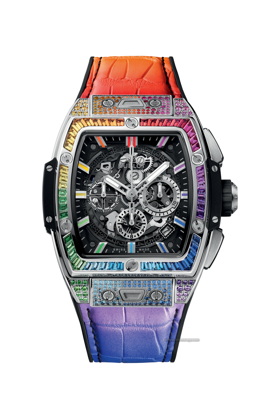 Spirit of Big rolex with leather bandsBang Titanium Rainbow 42MM