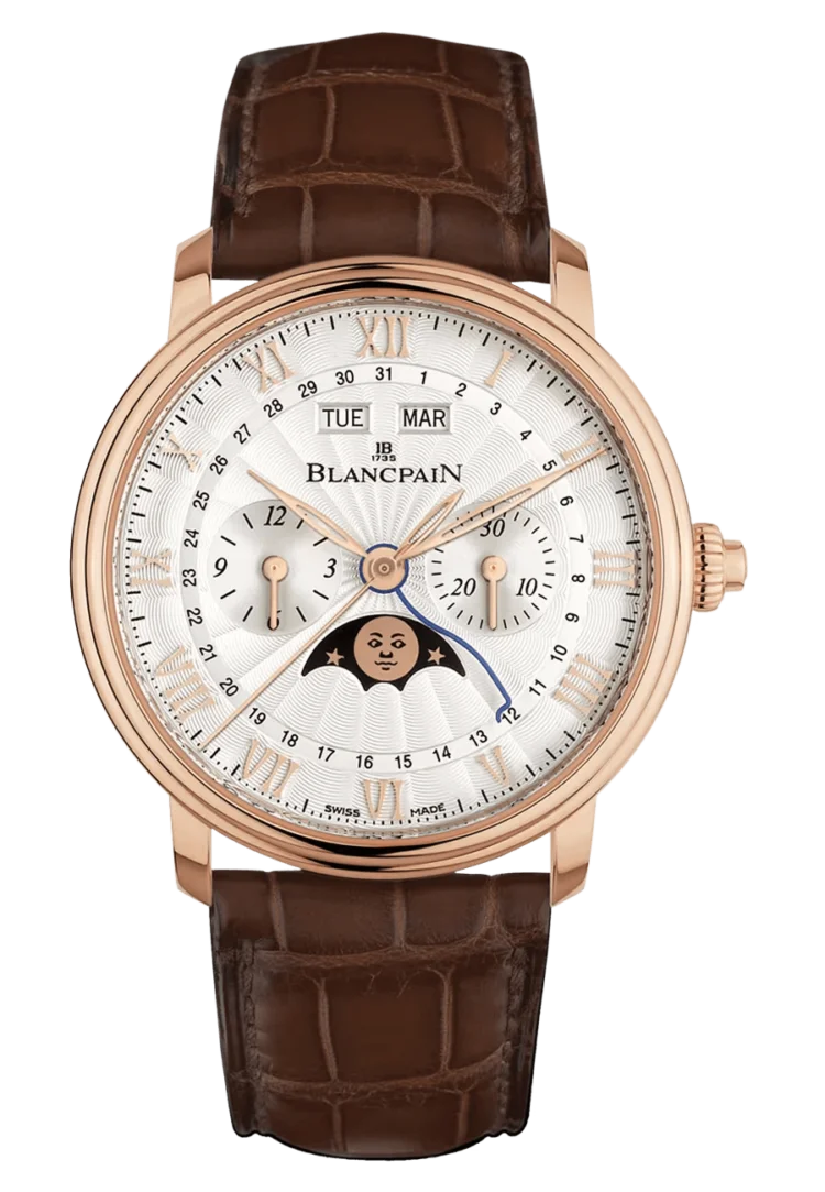 Blancpain Villeret Chronogmasters green rolexraphe Monopoussoir Red Gold Alligator Mena??s Watch