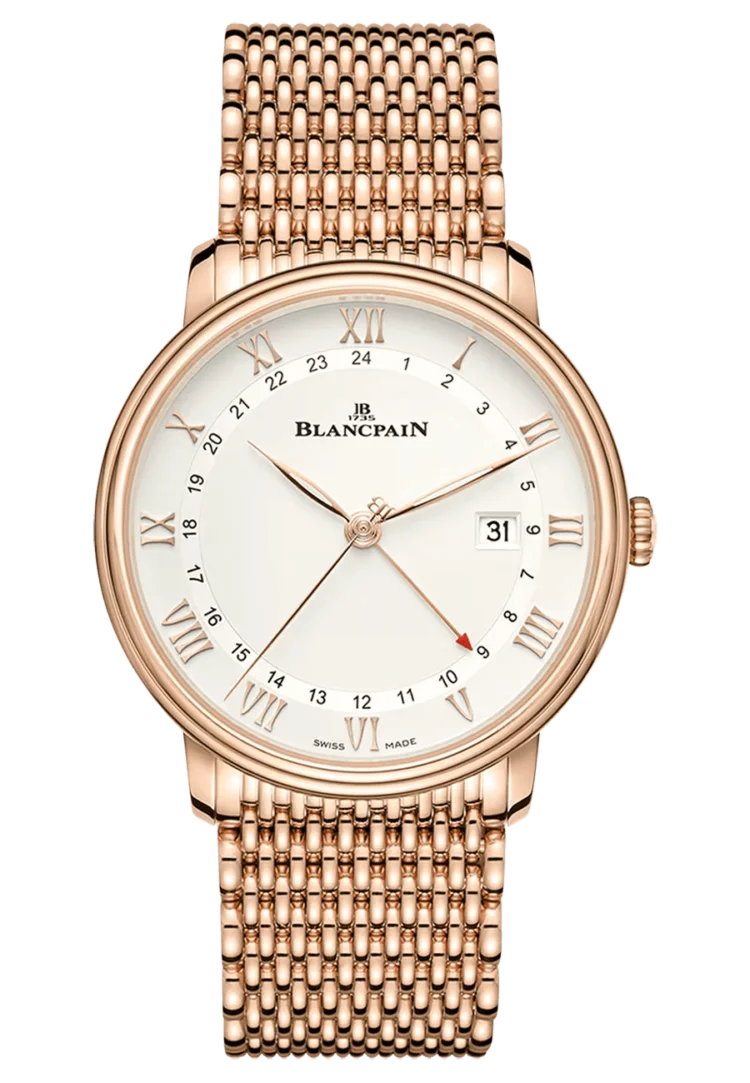 Blancpain Villeret GMTrolex watches discontinued 2024 Date Red Gold Mille Mailles Mena??s Watch