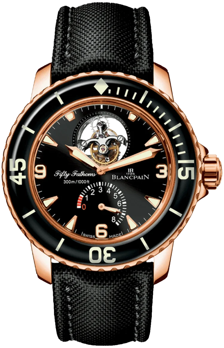 Blancpain Fifty Fathomrolex crown pendants Tourbillon 8 Jours Red Gold Mena??s Watch