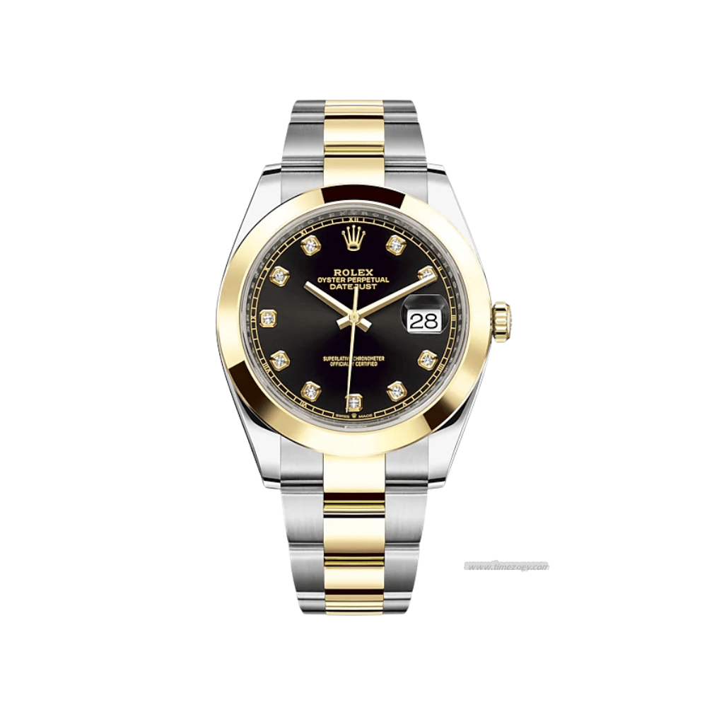 Rolex Datejust 126303 Srolex gold with green facetainless Steel Yellow Gold Black Diamond Dial