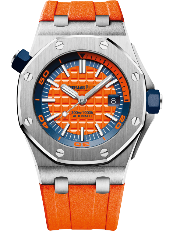 Offshore Dirolex 26mm diamond bezelver Orange Dial 42 mm