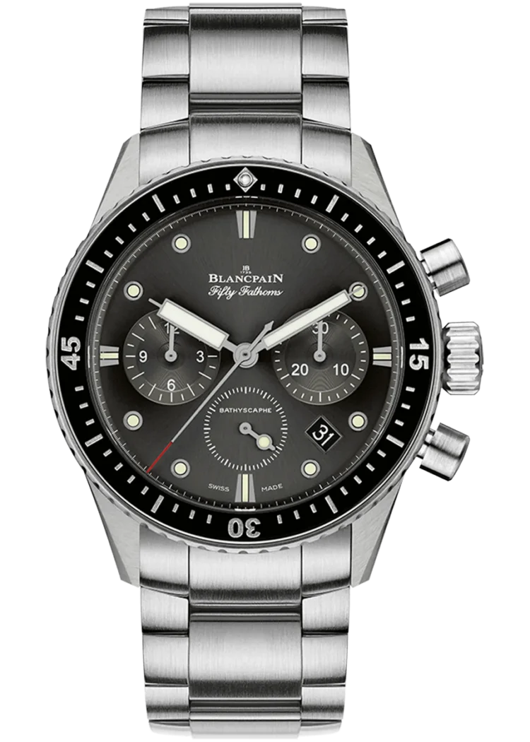 Blancpain Fifty Fathoms Barolex wedding bandthyscaphe Chronographe Flyback Steel Mena??s Watch