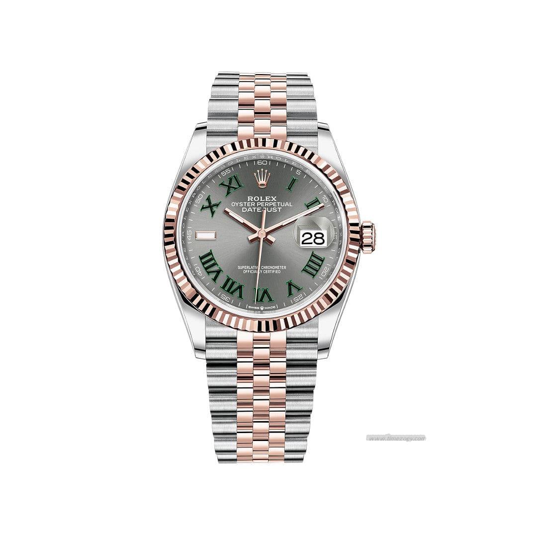 Rolex Datejust 126231 'Wsubmariner two toneimbledon' Stainless Steel Rose Gold Slate Dial