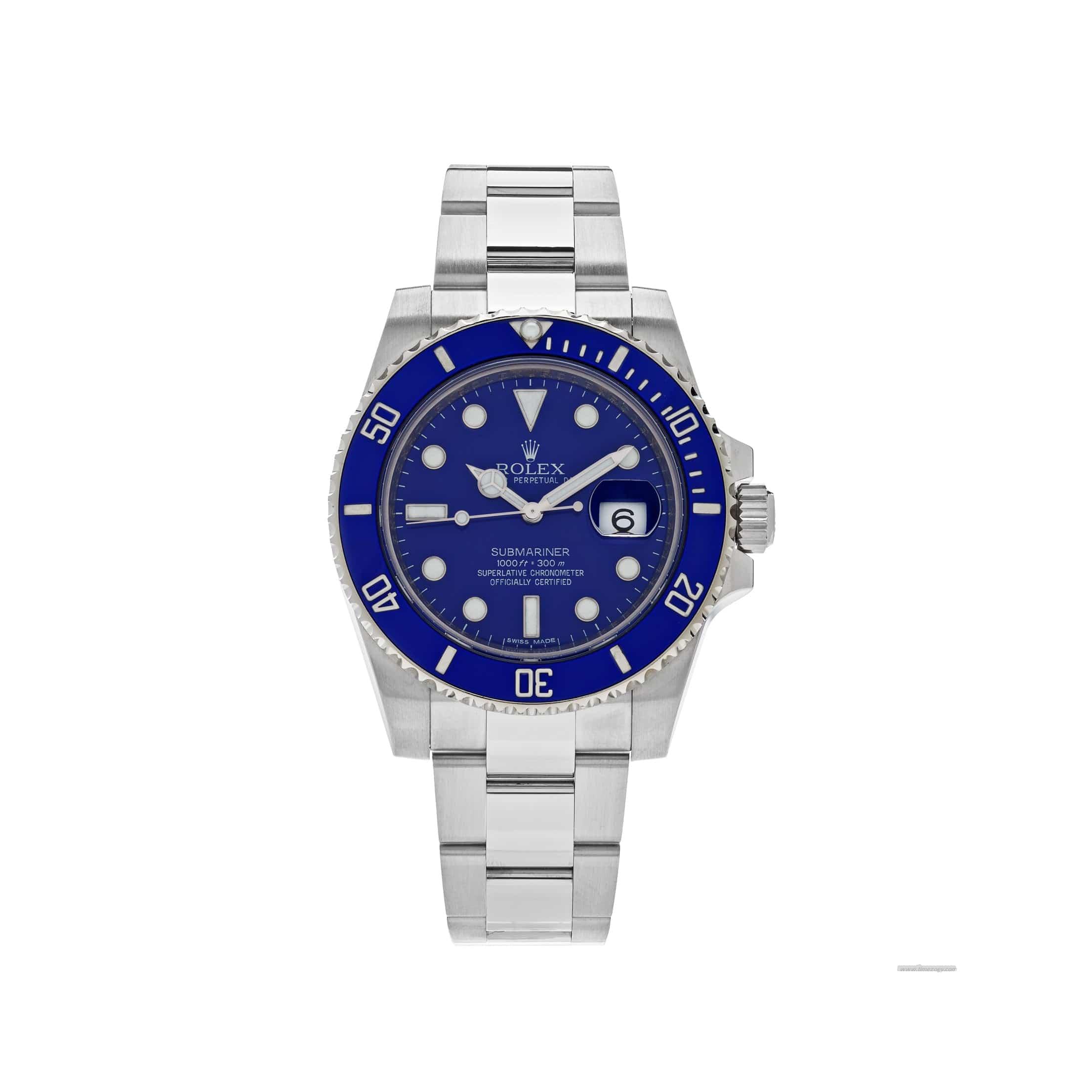 Rolex Submariner Datesuper clone rolex watches 116619LB White Gold Blue Dial Blue Bezel