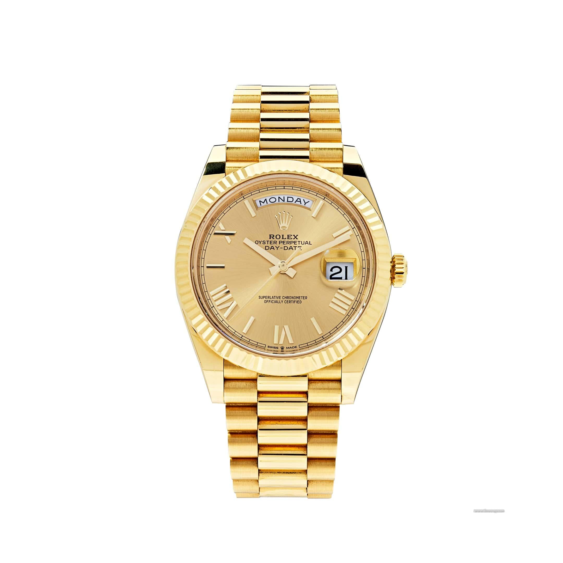 Rolex Day-Date 228women's geneve watch238 Yellow Gold Champagne Roman Dial